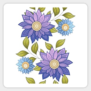 Summer Pattern with Floral Motifs Sticker